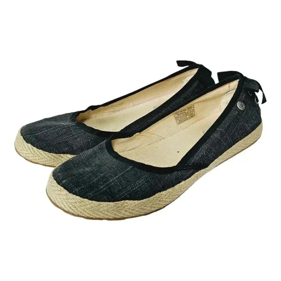 UGG Shoes - UGG black canvas espadrille flats 6.5